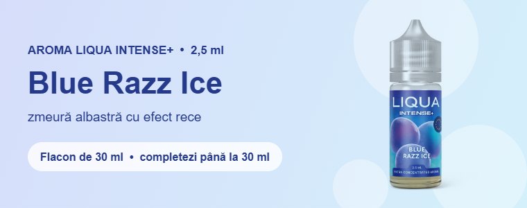 Aromă Liqua Blue Razz Ice 2,5 ml – zmeură albastră dulce-acrișoare, cu efect rece