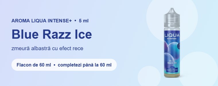 Aromă Liqua Blue Razz Ice 5 ml – zmeură albastră dulce-acrișoare, cu efect rece