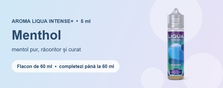 Aromă Liqua Menthol 5 ml – mentol pur, curat și răcoritor Aromă Liqua Menthol 5 ml – mentol pur, curat și răcoritor