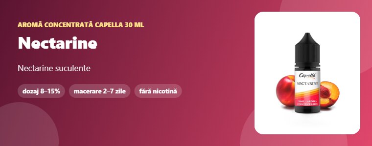 Aromă Capella Nectarine 30 ml Aromă concentrată Capella Nectarine 30 ml