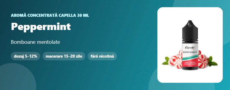 Aromă Capella Peppermint 30 ml Aromă concentrată Capella Peppermint 30 ml