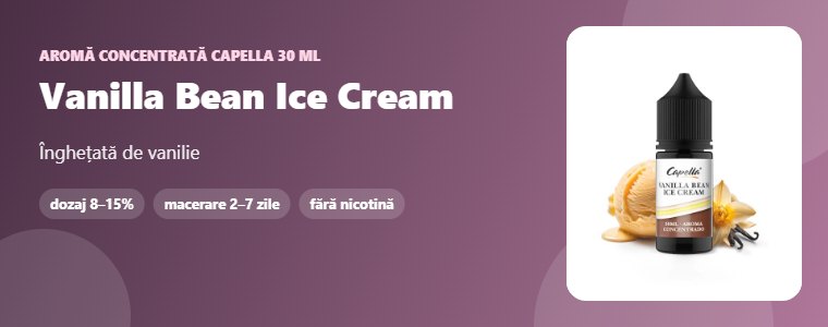 Aromă Capella Vanilla Bean Ice Cream 30 ml Aromă concentrată Capella Vanilla Bean Ice Cream 30 ml