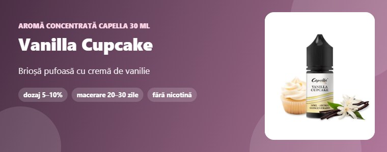 Aromă Capella Vanilla Cupcake 30 ml Aromă concentrată Capella Vanilla Cupcake 30 ml