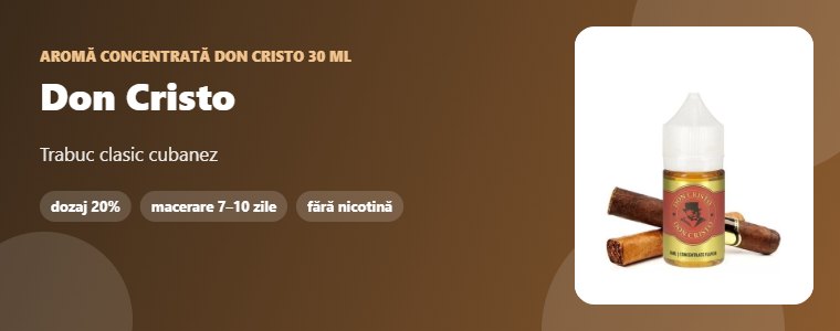 Aromă Don Cristo Don Cristo 30 ml Aromă concentrată Don Cristo Don Cristo 30 ml