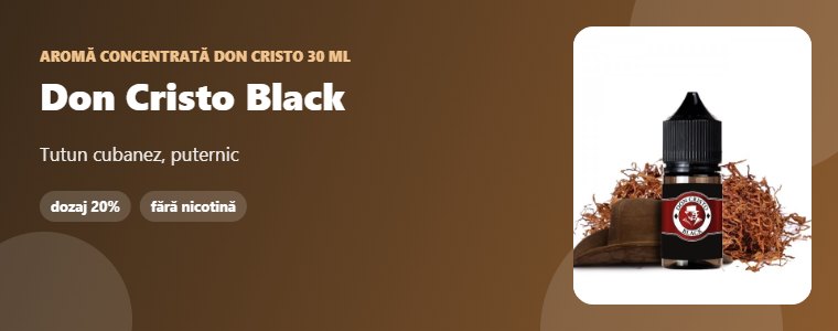 Aromă Don Cristo Don Cristo Black 30 ml Aromă concentrată Don Cristo Don Cristo Black 30 ml