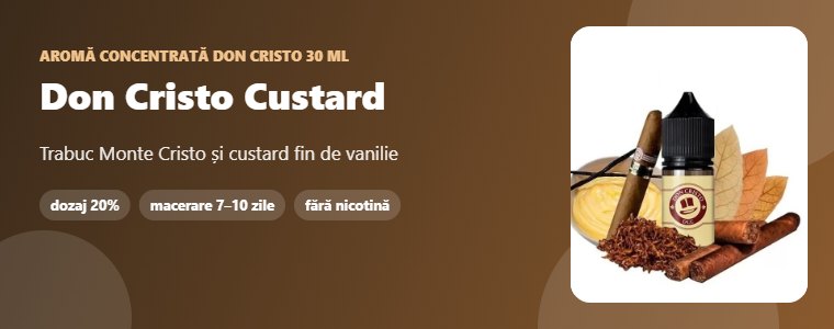 Aromă Don Cristo Don Cristo Custard 30 ml Aromă concentrată Don Cristo Don Cristo Custard 30 ml