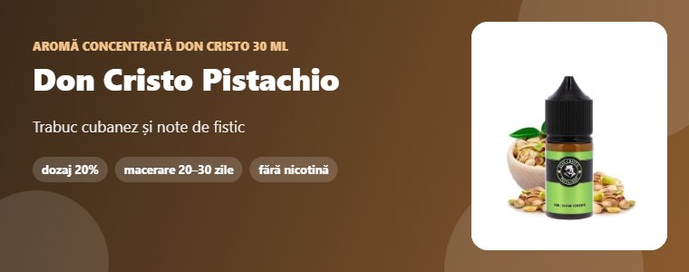 Aromă Don Cristo Don Cristo Pistachio 30 ml Aromă concentrată Don Cristo Don Cristo Pistachio 30 ml