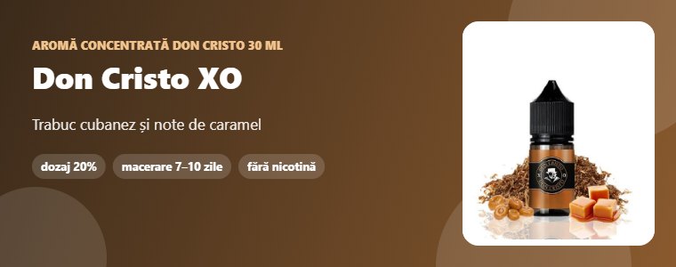Aromă Don Cristo Don Cristo XO 30 ml Aromă concentrată Don Cristo Don Cristo XO 30 ml
