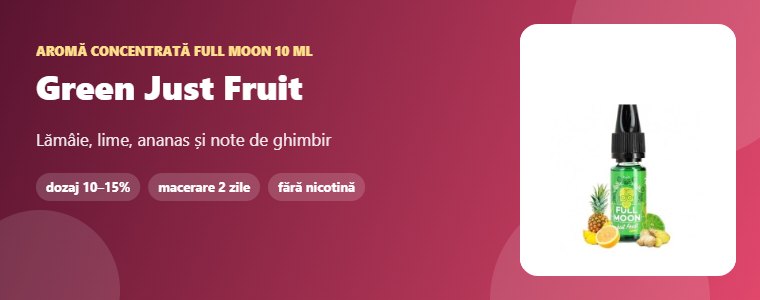 Aromă Full Moon Green Just Fruit 10 ml Aromă concentrată Full Moon Green Just Fruit 10 ml