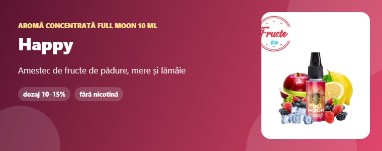 Aromă Full Moon Happy 10 ml Aromă concentrată Full Moon Happy 10 ml