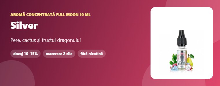 Aromă Full Moon Silver 10 ml Aromă concentrată Full Moon Silver 10 ml