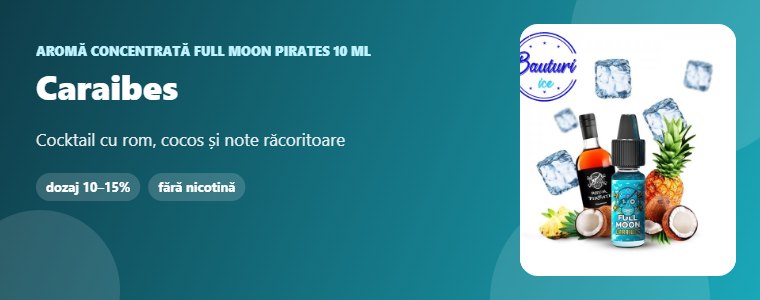 Aromă Full Moon Pirates Caraibes 10 ml Aromă concentrată Full Moon Pirates Caraibes 10 ml