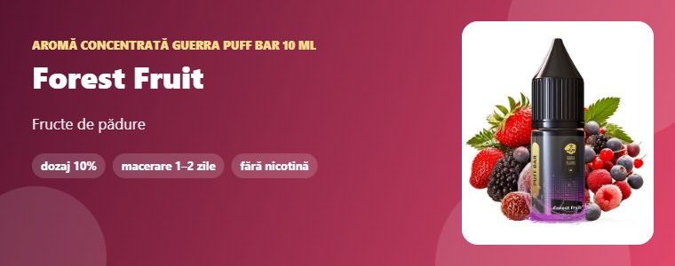 Aromă Guerra Puff Bar Forest Fruit 10 ml Aromă concentrată Guerra Puff Bar Forest Fruit 10 ml