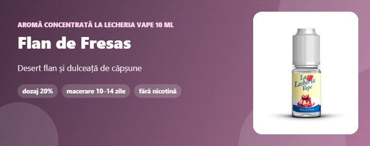 Aromă La Lecheria Vape Flan de Fresas 10 ml Aromă concentrată La Lecheria Vape Flan de Fresas 10 ml