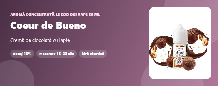 Aromă Le Coq qui Vape Coeur de Bueno 30 ml Aromă concentrată Le Coq qui Vape Coeur de Bueno 30 ml