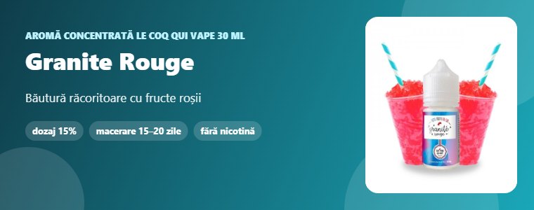 Aromă Le Coq qui Vape Granite Rouge 30 ml Aromă concentrată Le Coq qui Vape Granite Rouge 30 ml