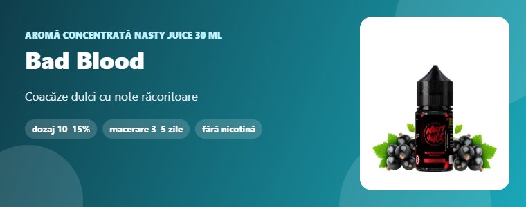 Aromă Nasty Juice Bad Blood 30 ml Aromă concentrată Nasty Juice Bad Blood 30 ml