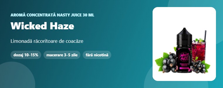 Aromă Nasty Juice Wicked Haze 30 ml Aromă concentrată Nasty Juice Wicked Haze 30 ml