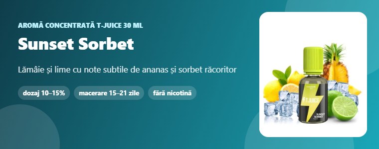 Aromă T-Juice Sunset Sorbet 30 ml Aromă concentrată T-Juice Sunset Sorbet 30 ml