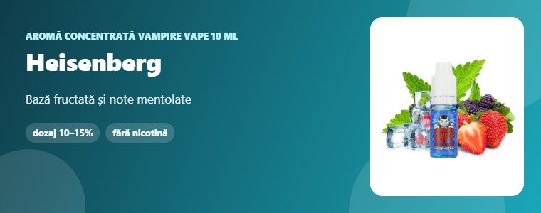 Aromă Vampire Vape Heisenberg 10 ml Aromă concentrată Vampire Vape Heisenberg 10 ml