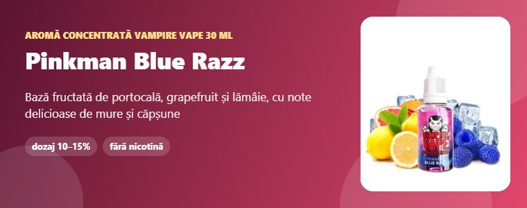 Aromă Vampire Vape Pinkman Blue Razz 30 ml Aromă concentrată Vampire Vape Pinkman Blue Razz 30 ml