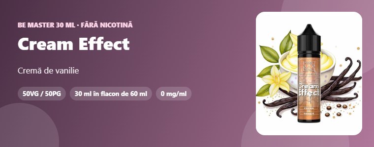 Lichid Be Master Cream Effect 30ml Lichid Be Master Cream Effect 30ml – cremă de vanilie