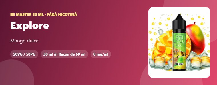 Lichid Be Master Explore 30ml Lichid Be Master Explore 30ml – mango dulce