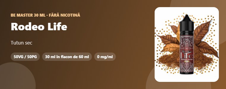 Lichid Be Master Rodeo Life 30ml Lichid Be Master Rodeo Life 30ml – tutun sec