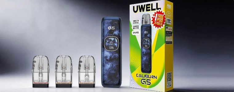 Caliburn G5 cu cele trei cartușe GPP incluse în pachet