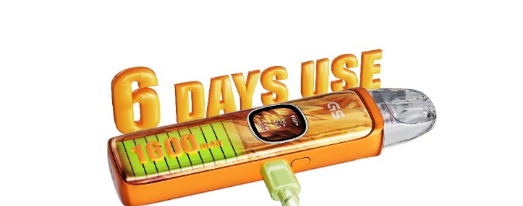 Bateria de 1600 mAh a Caliburn G5 – până la 6 zile de utilizare