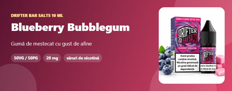 Lichid Drifter Bar Salts Blueberry Bubblegum 10 ml Lichid Drifter Bar Salts Blueberry Bubblegum 10 ml