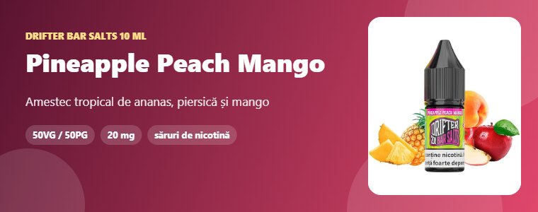 Lichid Drifter Bar Salts Pineapple Peach Mango 10 ml Lichid Drifter Bar Salts Pineapple Peach Mango 10 ml