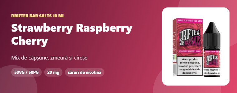Lichid Drifter Bar Salts Strawberry Raspberry Cherry 10 ml Lichid Drifter Bar Salts Strawberry Raspberry Cherry 10 ml