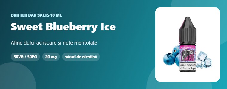 Lichid Drifter Bar Salts Sweet Blueberry Ice 10 ml Lichid Drifter Bar Salts Sweet Blueberry Ice 10 ml