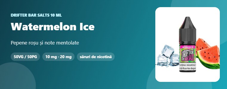 Lichid Drifter Bar Salts Watermelon Ice 10 ml Lichid Drifter Bar Salts Watermelon Ice 10 ml