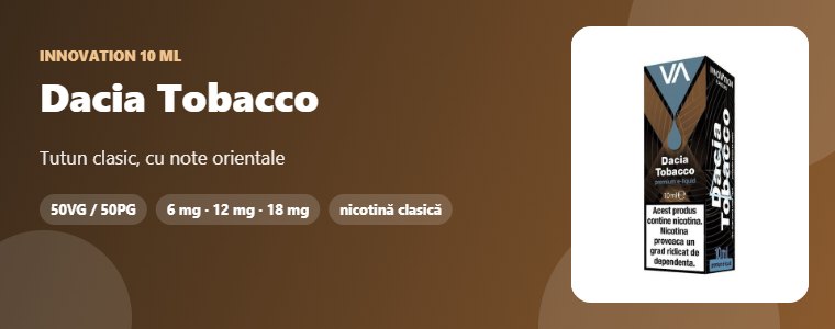 Lichid Innovation Dacia Tobacco 10 ml Lichid Innovation Dacia Tobacco 10 ml