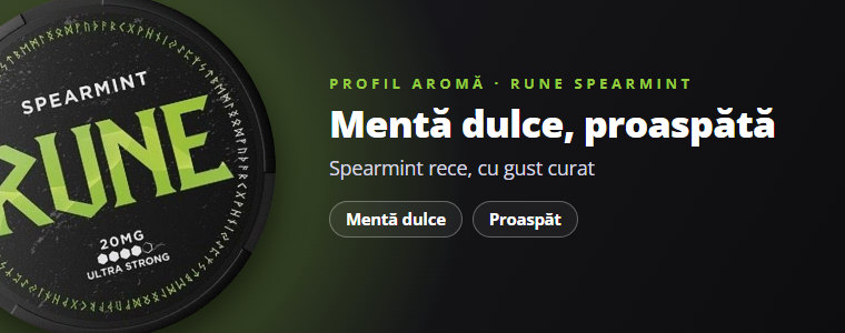 Aroma Rune Spearmint: mentă dulce, proaspătă Aroma Rune Spearmint: mentă dulce, proaspătă