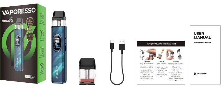 Conținutul pachetului Vaporesso XROS 6