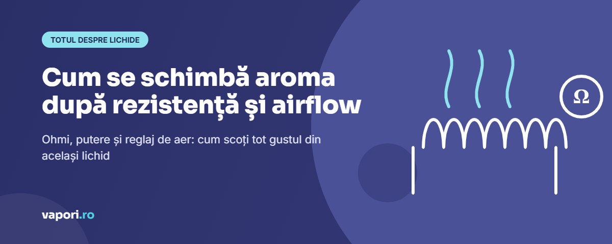 Aroma lichidului, rezistența și airflow-ul Cum se schimbă aroma lichidului în funcție de rezistență și airflow
