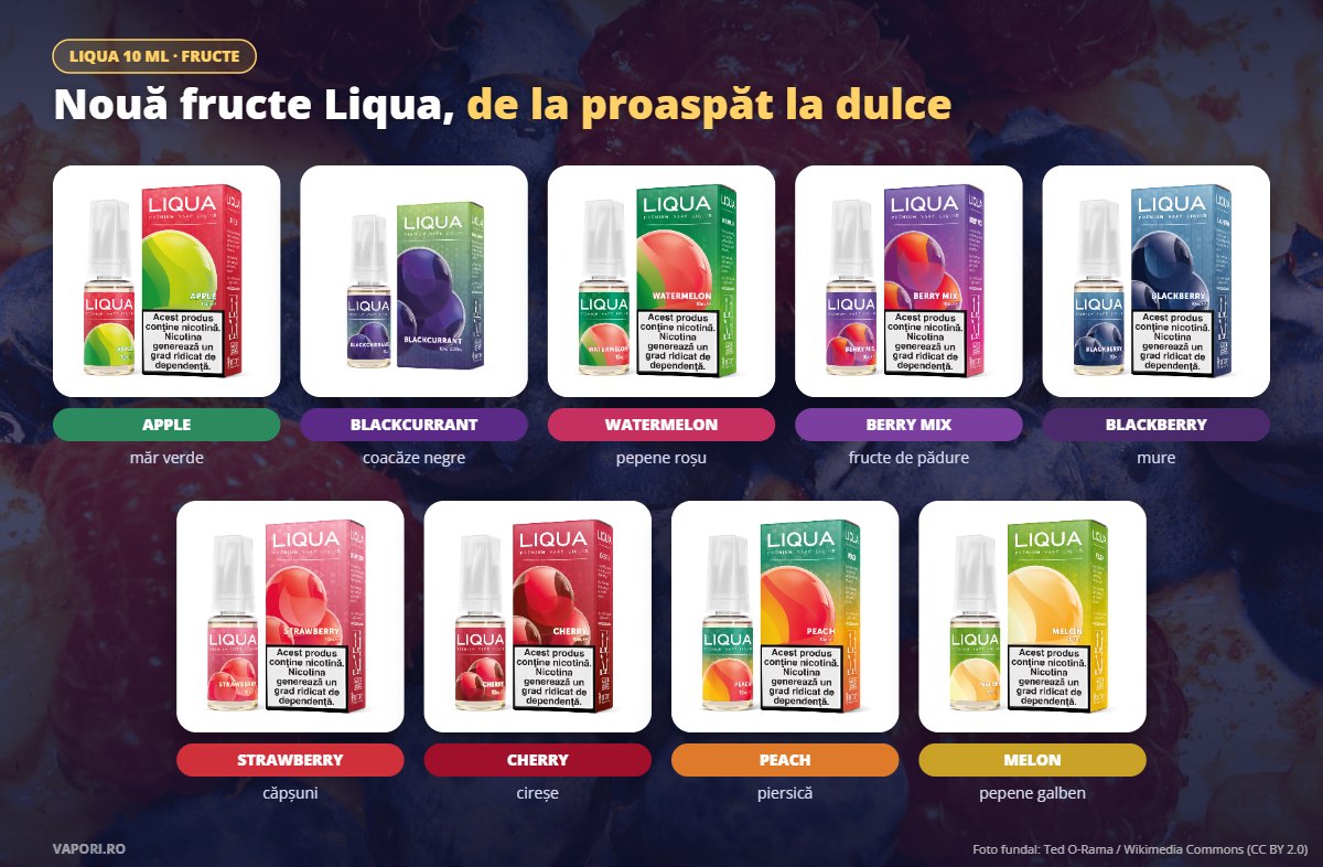 Toate lichidele de fructe Liqua 10 ml Toate lichidele de fructe Liqua 10 ml