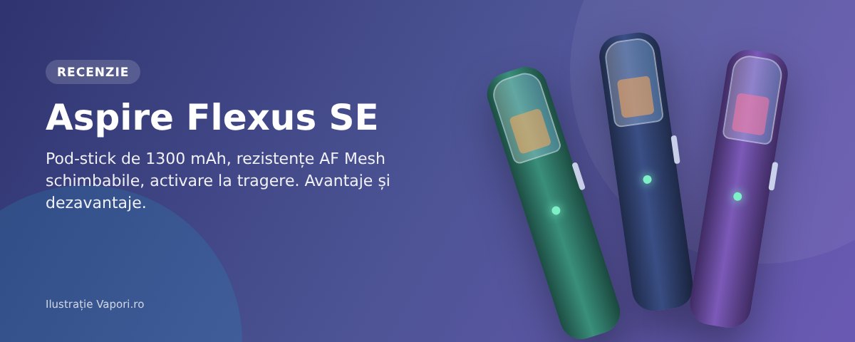 Recenzie Aspire Flexus SE Recenzie Aspire Flexus SE: pod-stick cu baterie de 1300 mAh și rezistențe AF Mesh
