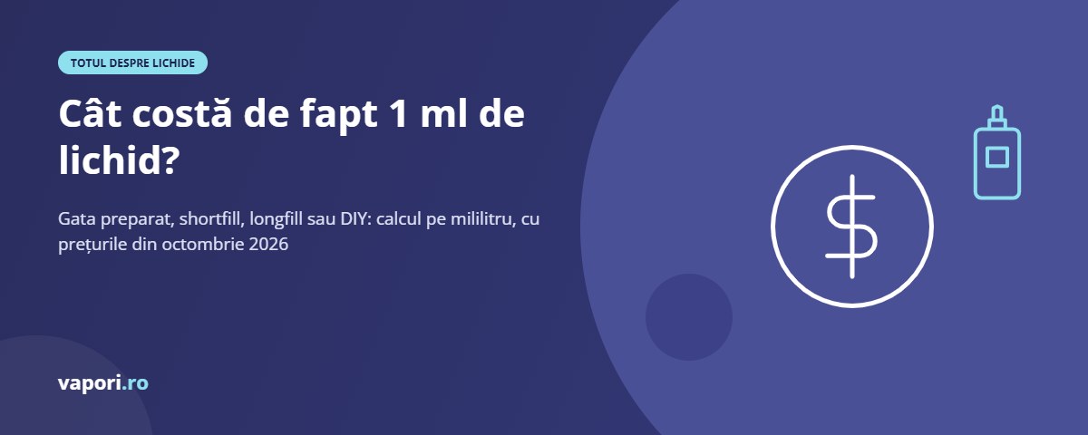 Cât costă 1 ml de lichid: gata preparat, shortfill sau longfill Cât costă 1 ml de lichid: gata preparat, shortfill sau longfill