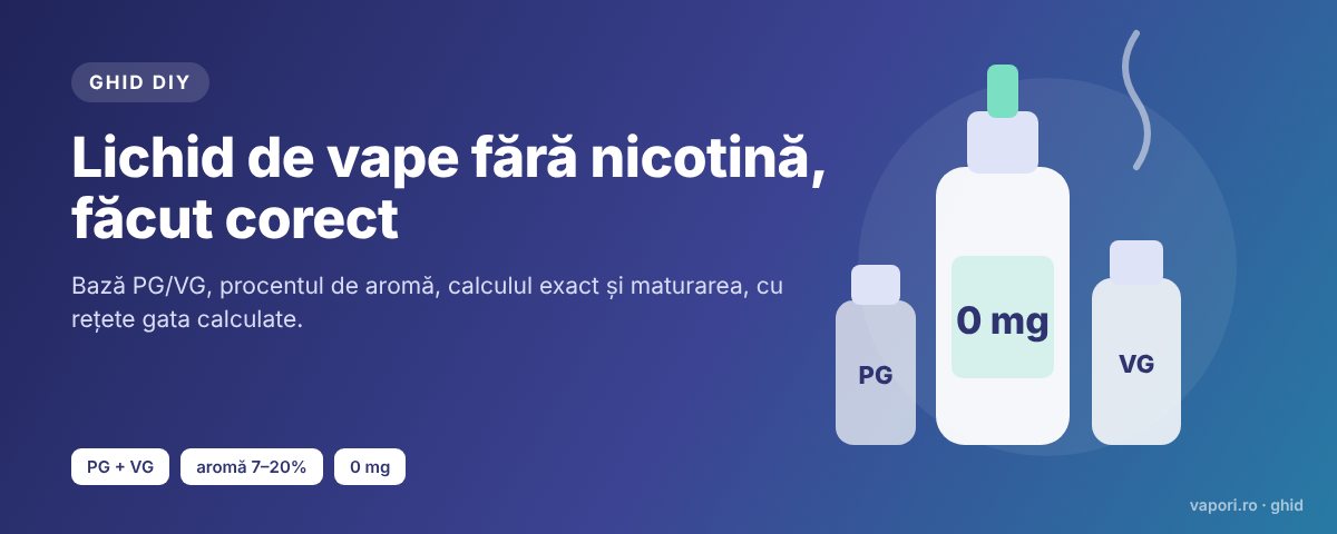Cum prepari corect lichidul de vape fără nicotină Cum prepari lichid de vape fără nicotină: bază PG/VG și aromă concentrată
