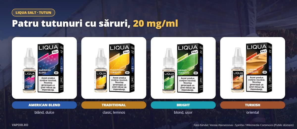 Cele patru tutunuri Liqua Salt Cele patru tutunuri Liqua Salt