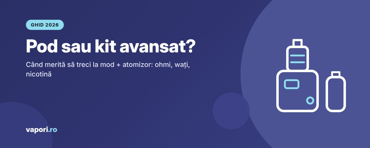 Pod sau kit avansat: box mod cu atomizor alături de un pod compact
