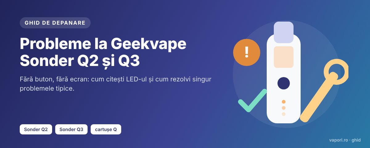Probleme Geekvape Sonder Q2 și Sonder Q3: cum le rezolvi Probleme Geekvape Sonder Q2 și Sonder Q3: diagnostic și soluții
