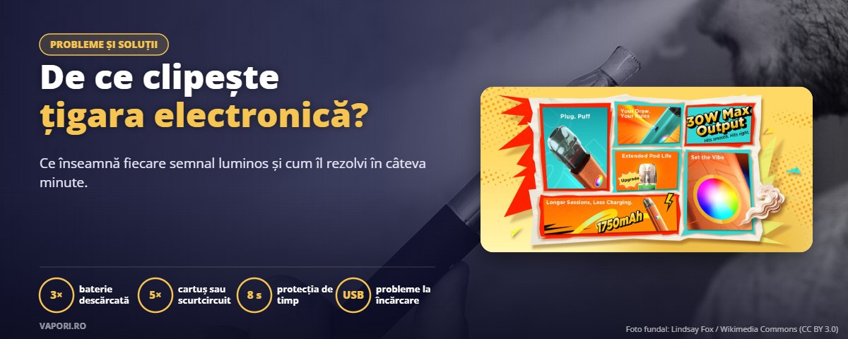 De ce clipește țigara electronică? Cauze și rezolvări De ce clipește țigara electronică: cauze și rezolvări