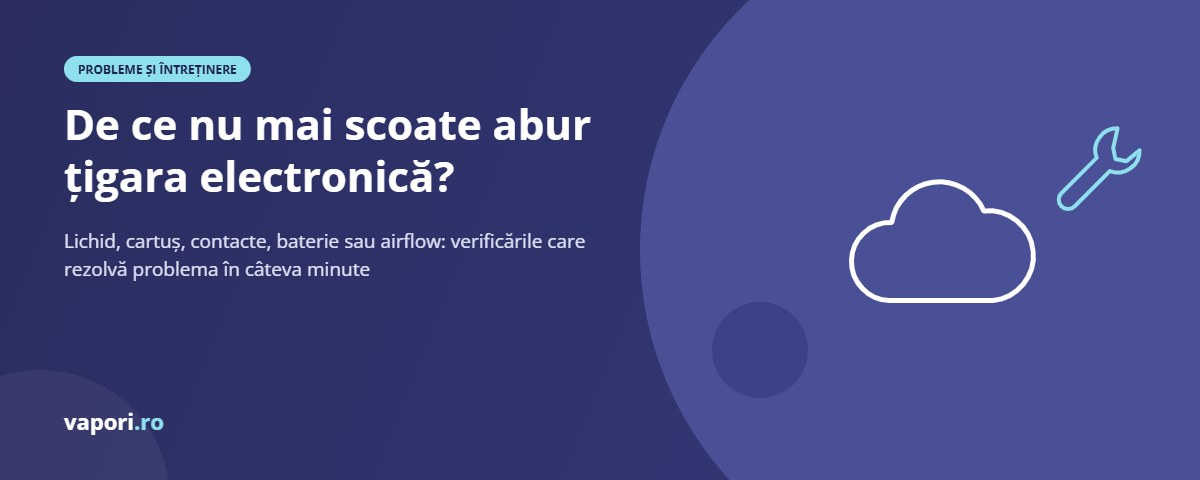 De ce nu mai scoate abur țigara electronică? Cauze și remedii De ce nu mai scoate abur țigara electronică? Cauze și remedii